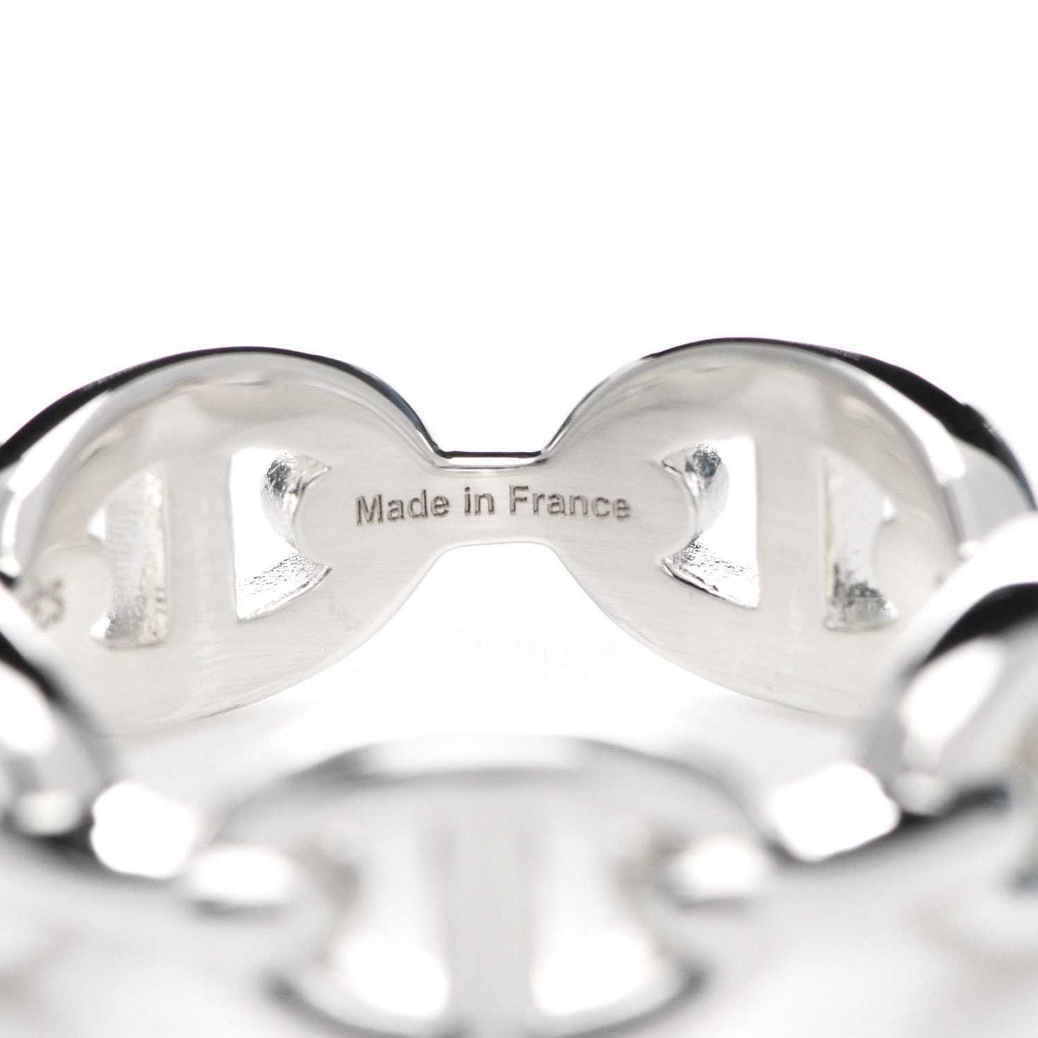 Hermes Sterling Silver PM Chaine d'Ancre Enchainee Band Ring 55 7.25 5 of 7