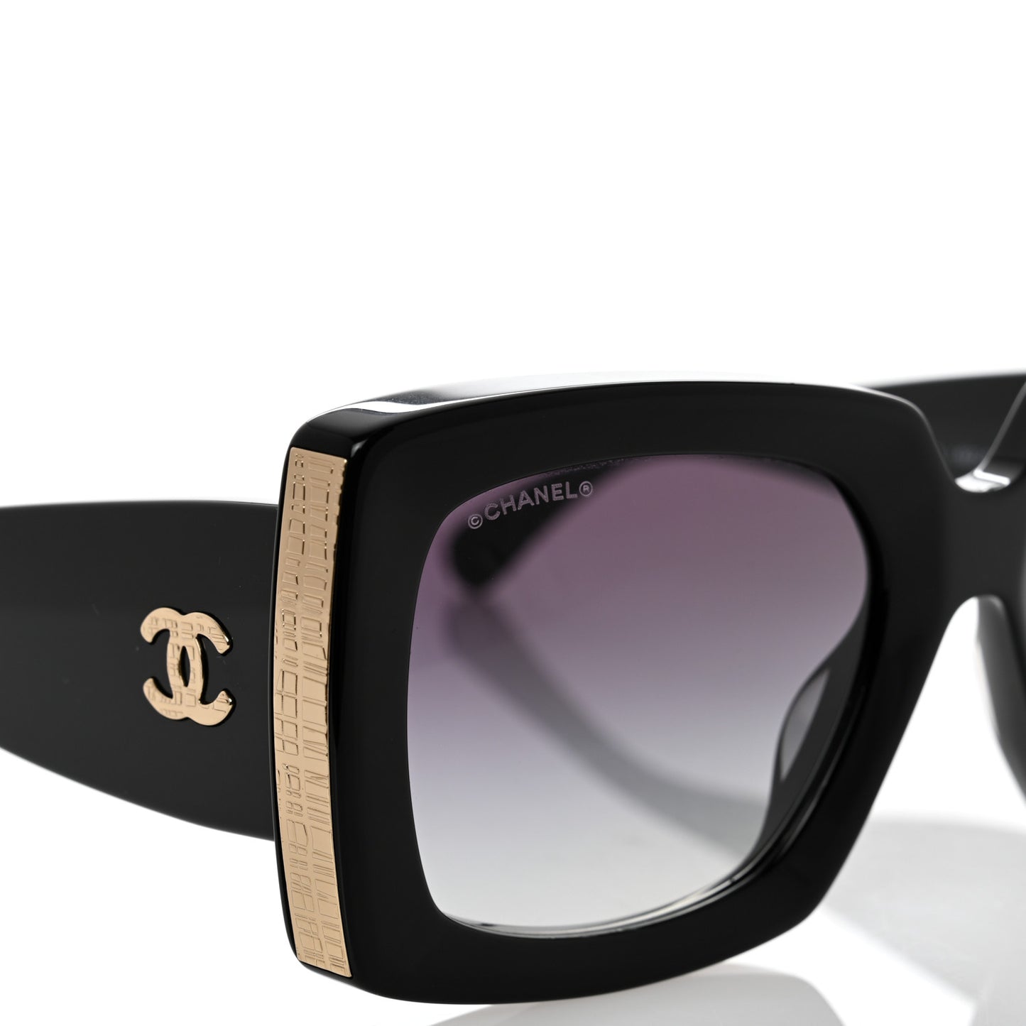 Acetate Rectangle Sunglasses 5435 Black