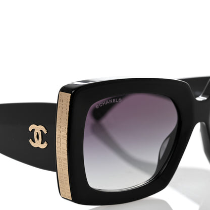 Chanel Acetate Rectangle Sunglasses 5435 Black 7 of 8