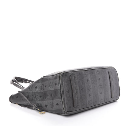 MCM Striped Visetos Medium Liz Reversible Shopper Tote Phantom Grey 5 of 10