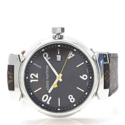 Louis Vuitton Stainless Steel Monogram 39mm Tambour Quartz Watch Brown 2 of 4