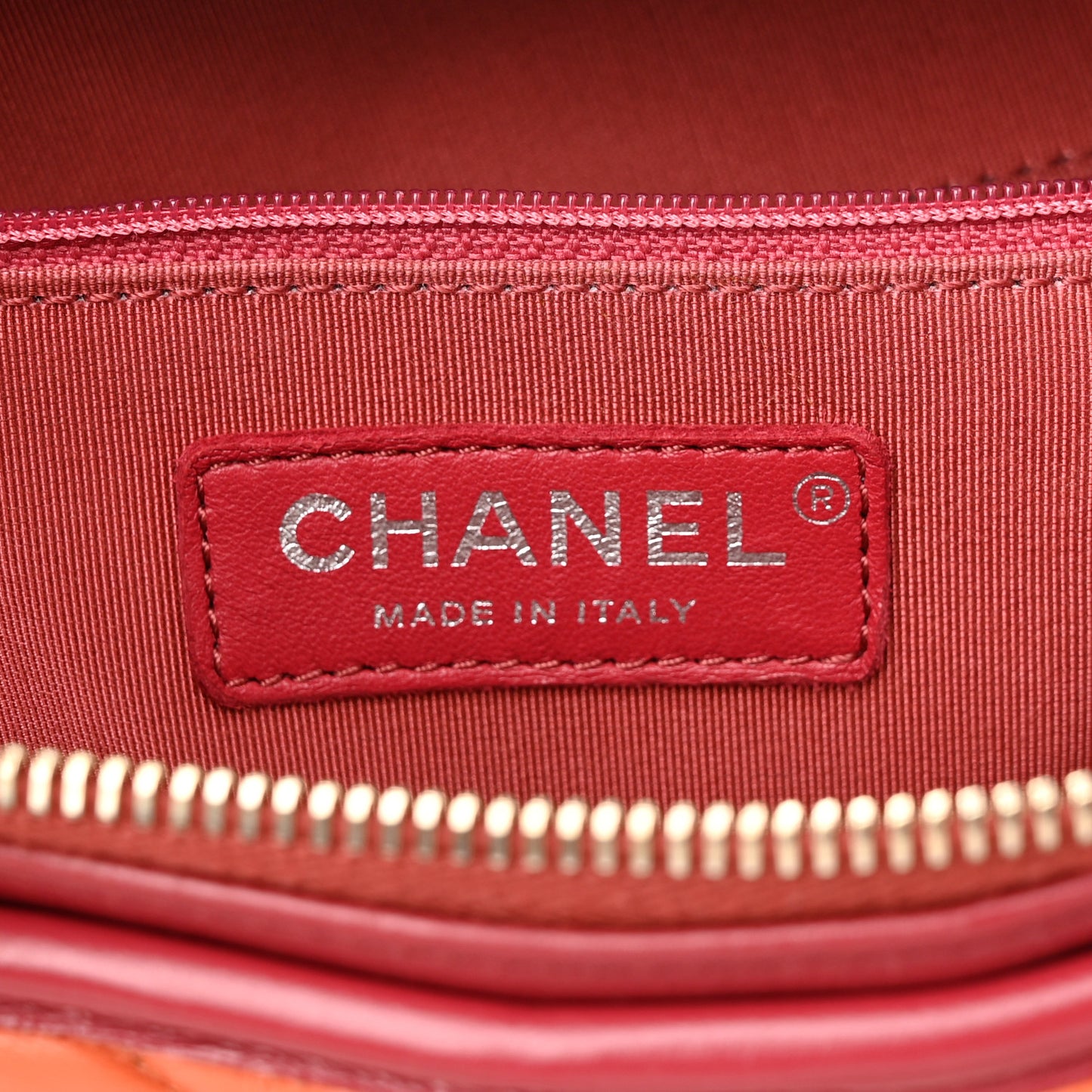 Aged Calfskin Chevron Quilted Medium Gabrielle Hobo Dark Red Orange