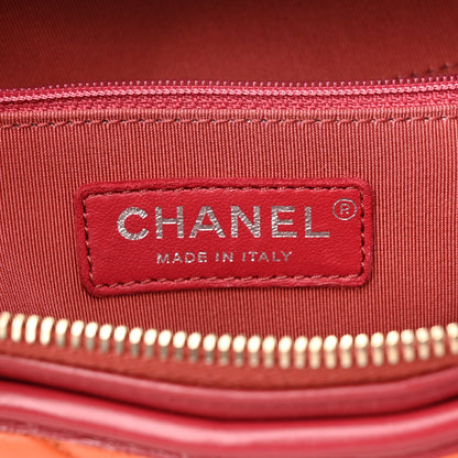 Chanel Aged Calfskin Chevron Quilted Medium Gabrielle Hobo Dark Red Orange 6 of 10
