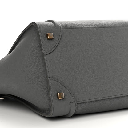 Celine Drummed Calfskin Mini Luggage Kohl 9 of 13