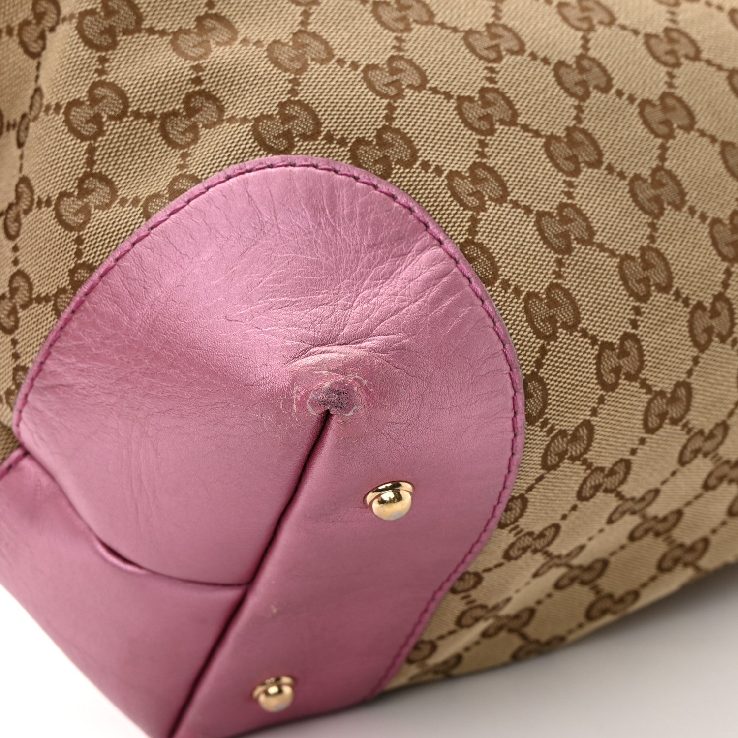 Gucci Monogram Large Heart Bit Charm Top Handle Tote Pink 12 of 23
