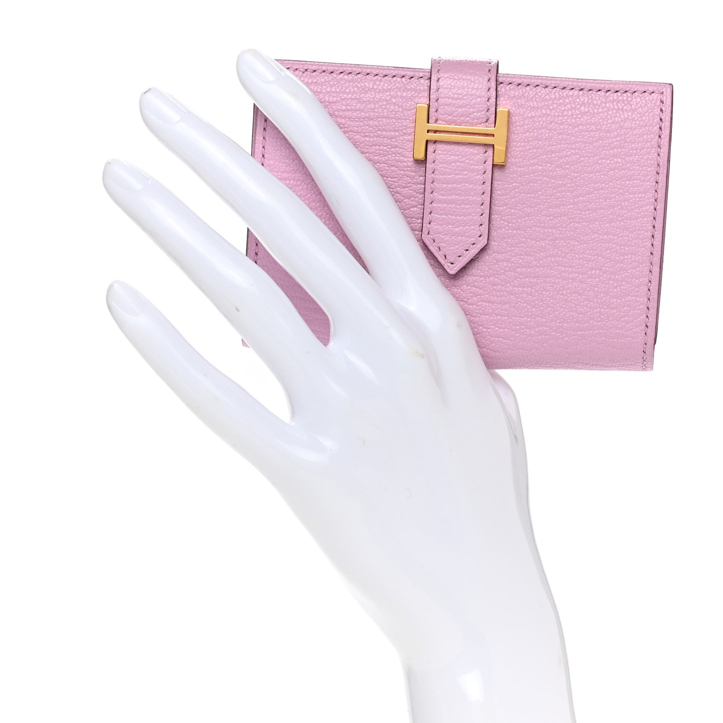 Chevre Mysore Bearn Card Holder Wallet Mauve Sylvestre