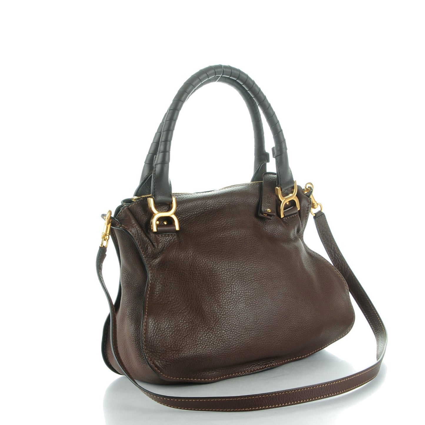 Calfskin Medium Marcie Satchel Coffee Shot