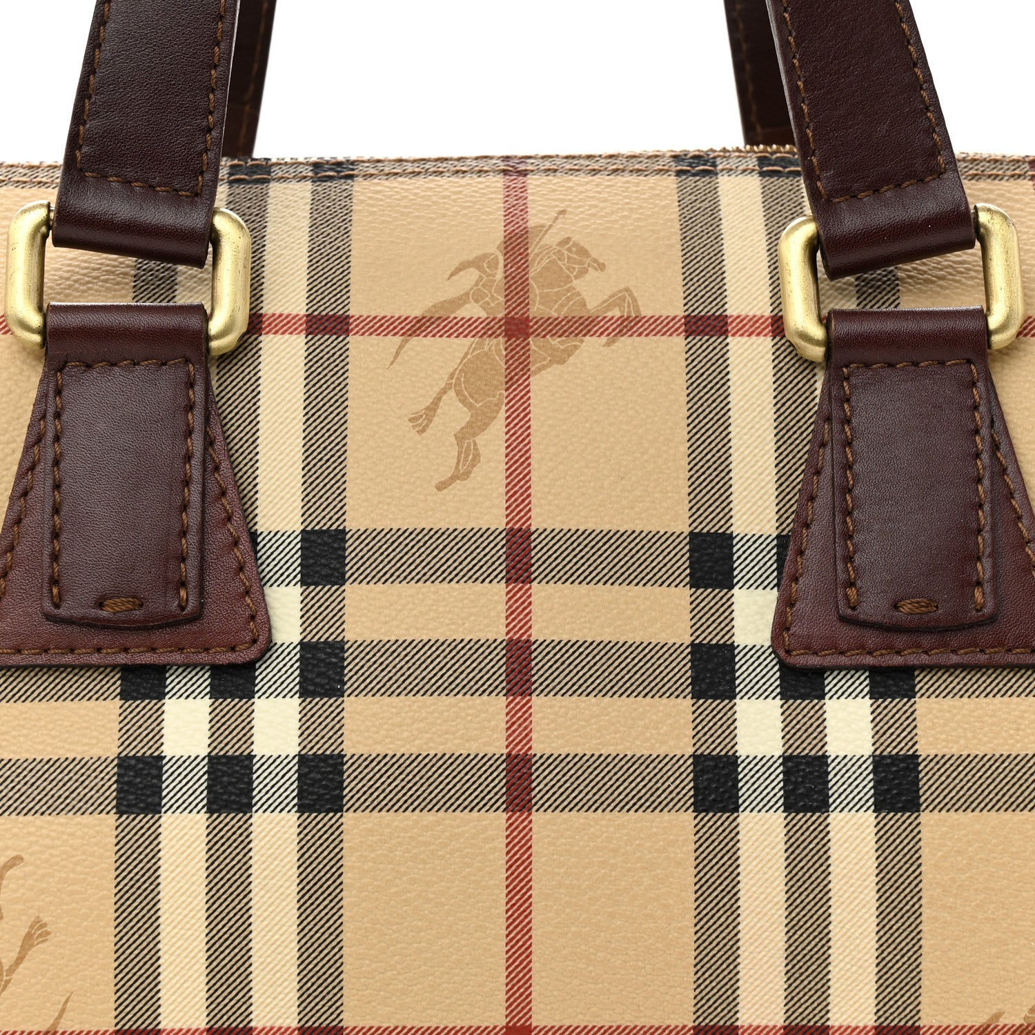 Burberry Haymarket Check Studded Bowler Brown 7 of 11