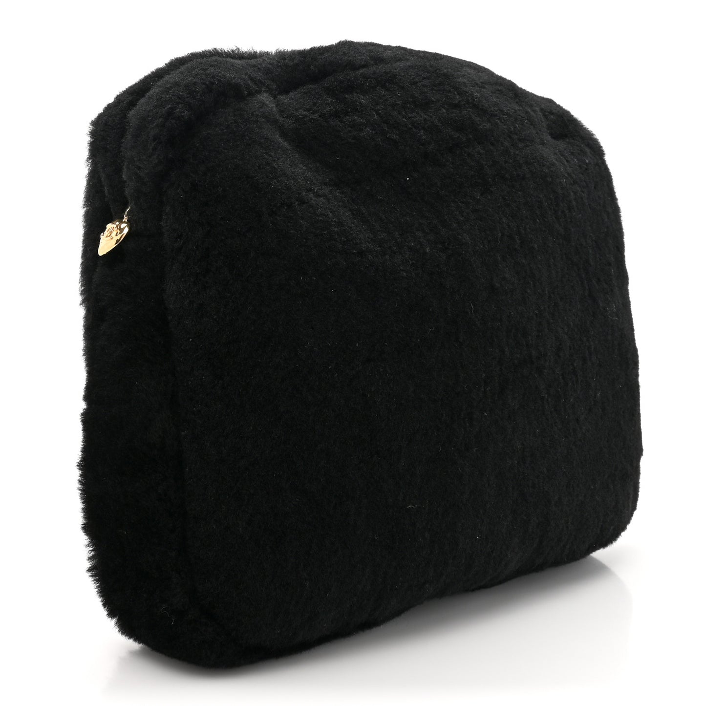 Shearling CC Flat Mules 38 Black