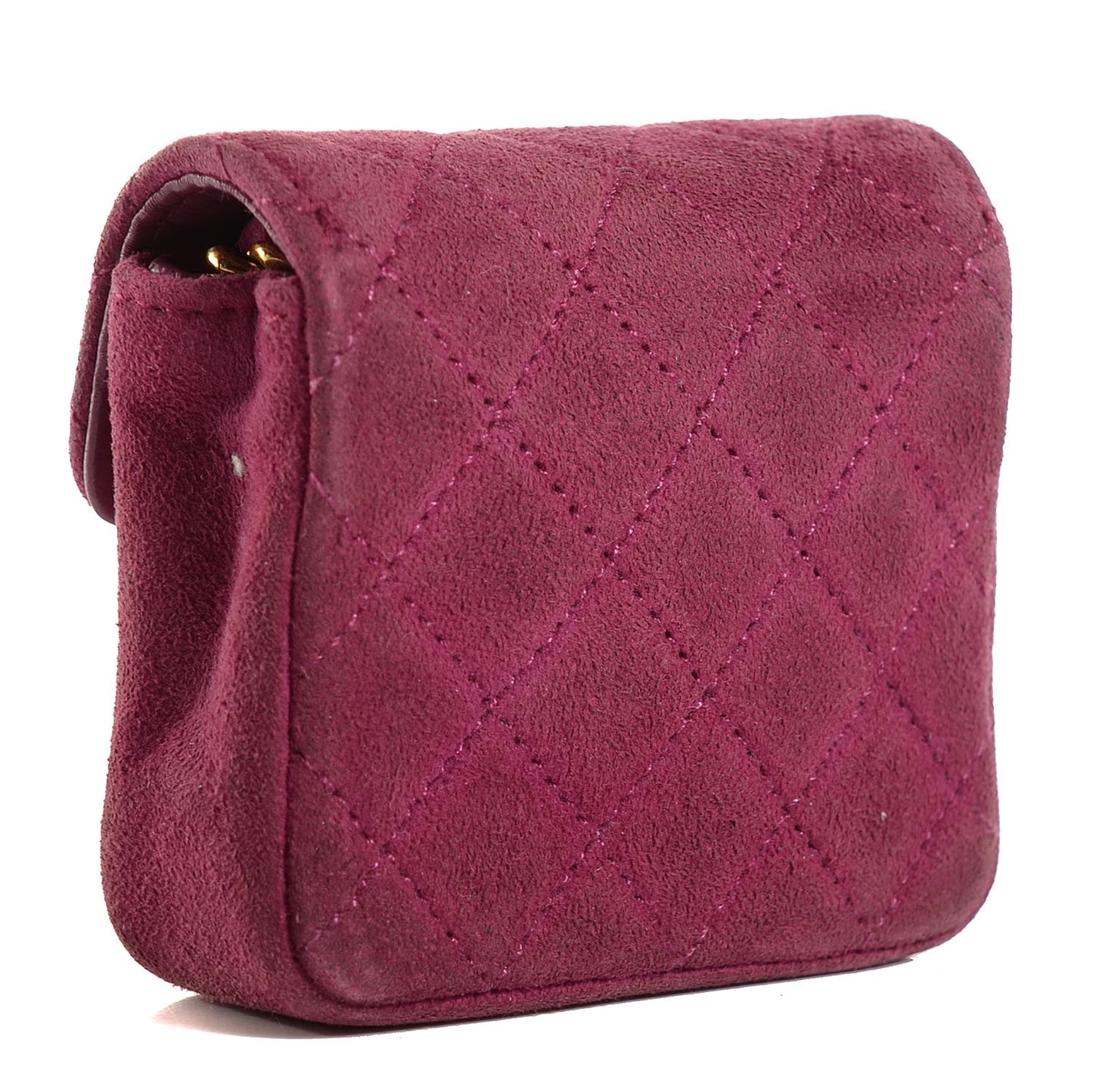 Suede Quilted Micro Flap Pink