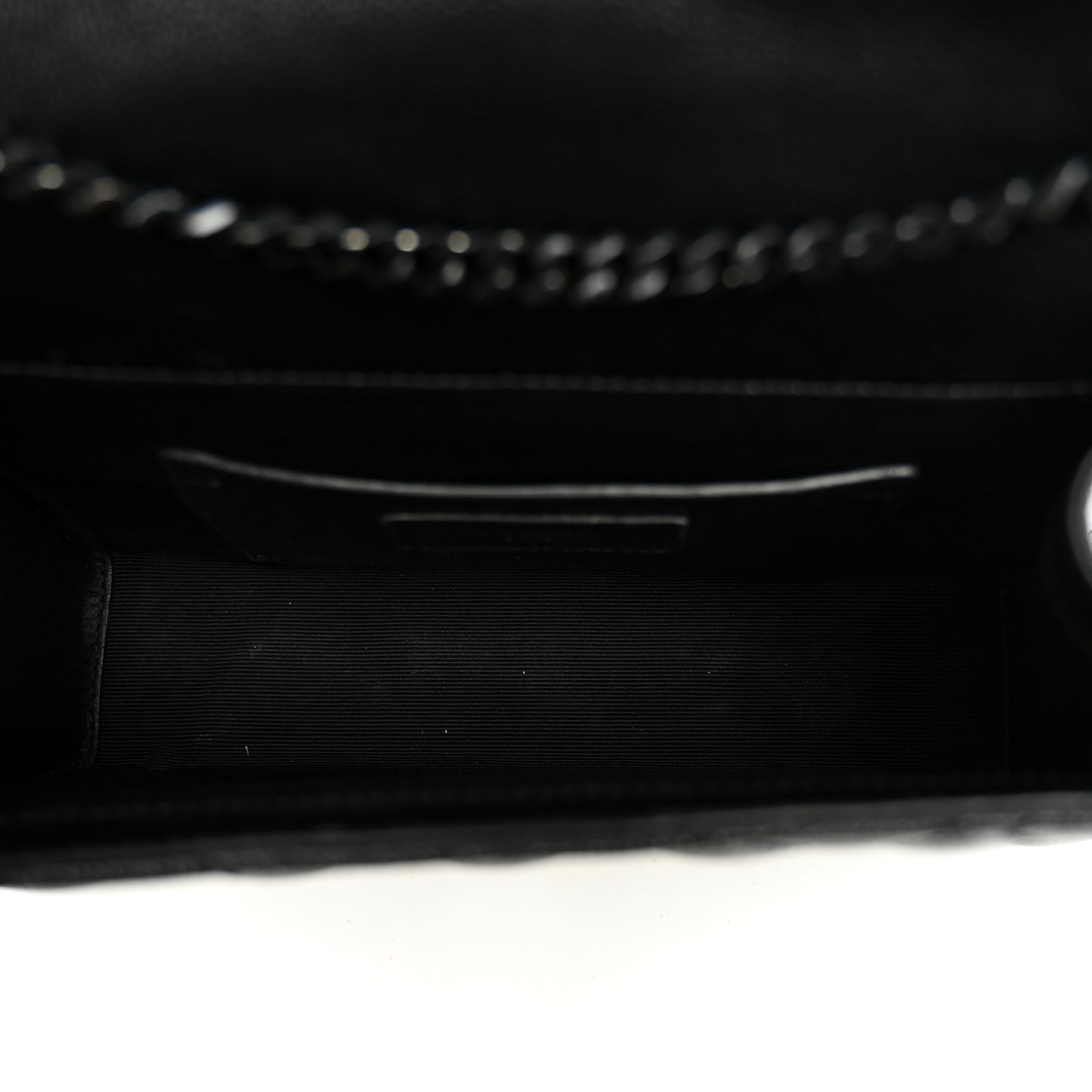 Grain De Poudre Textured Mixed Matelasse Triquilt Small Monogram Monochrome Satchel Black
