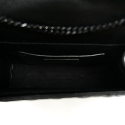 Saint Laurent Grain De Poudre Textured Mixed Matelasse Triquilt Small Monogram Monochrome Satchel Black 5 of 9