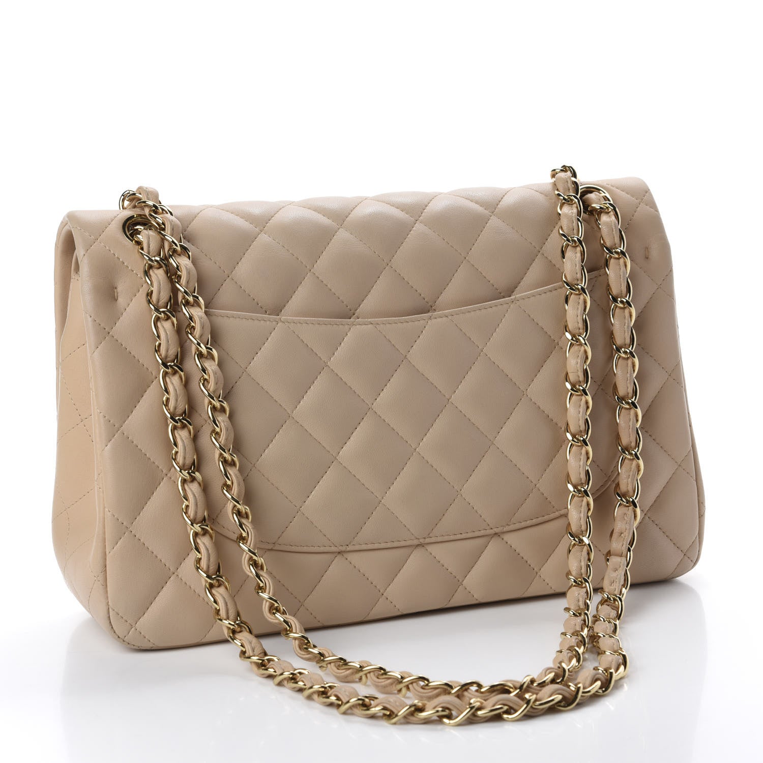 Chanel Lambskin Quilted Jumbo Double Flap Beige 3 of 12