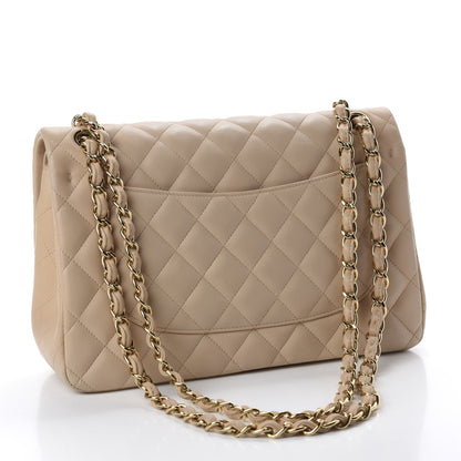 Chanel Lambskin Quilted Jumbo Double Flap Beige 3 of 12