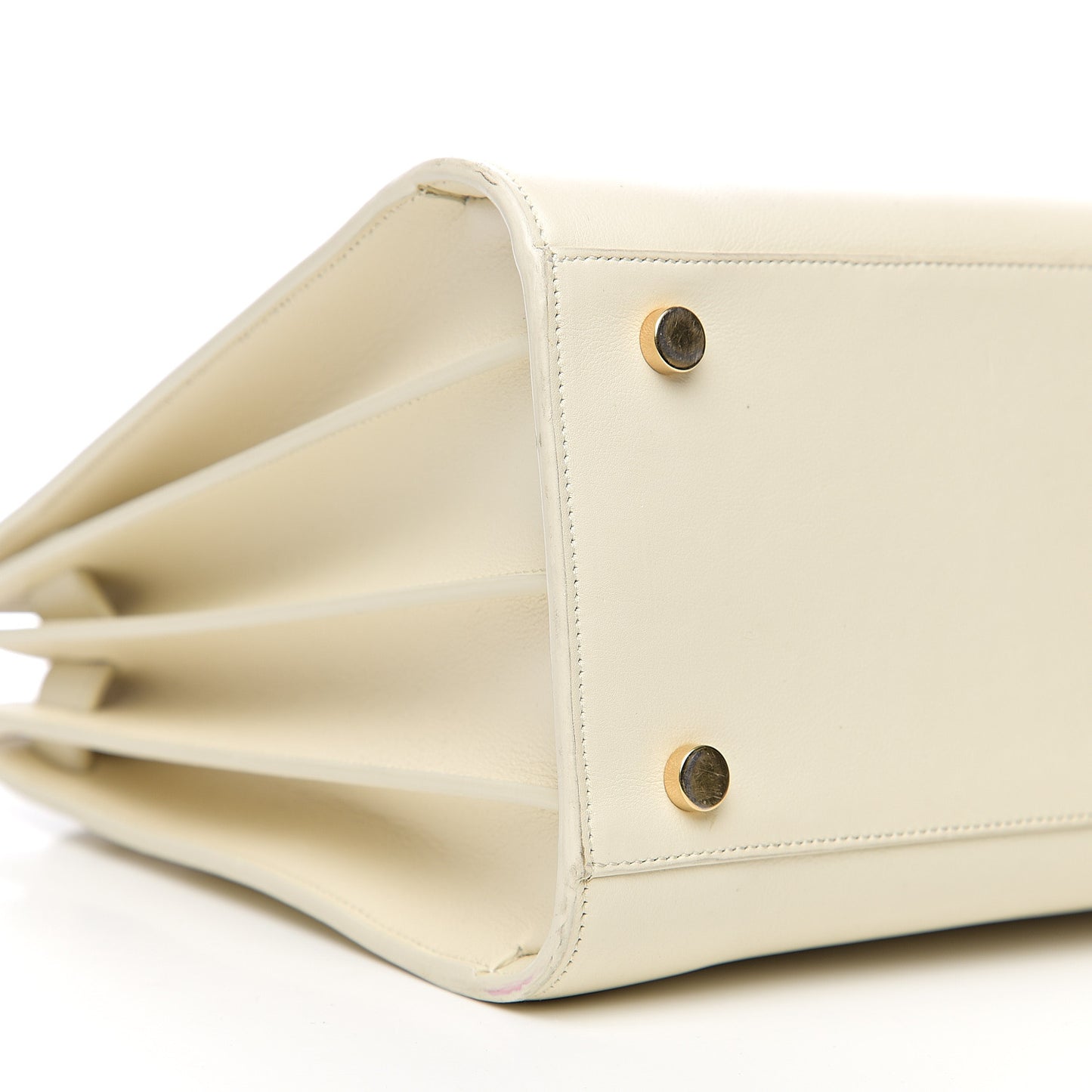 Grained Calfskin Small Sac De Jour Dove White
