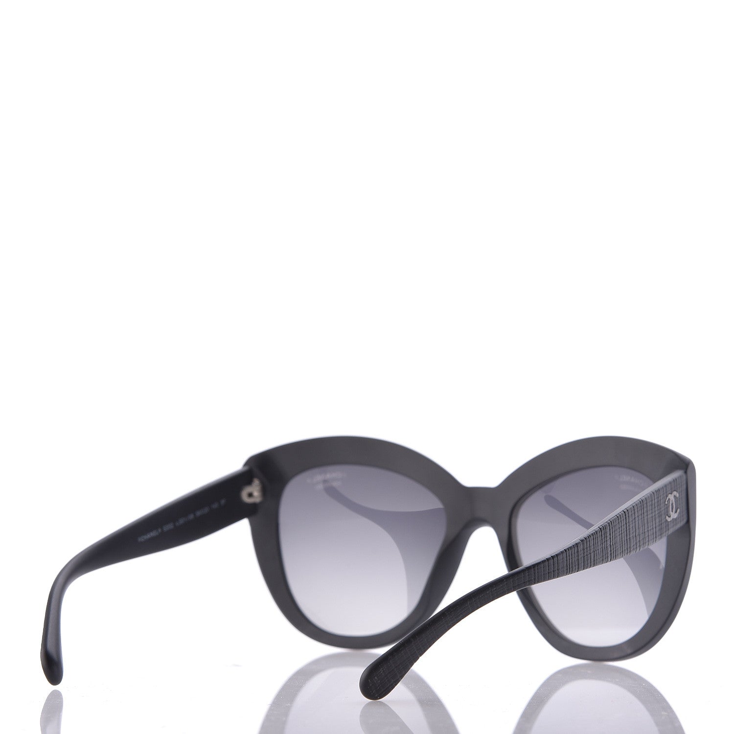Chanel Tweed Effect CC Polarized Butterfly Signature Sunglasses 5332 Black 4 of 7