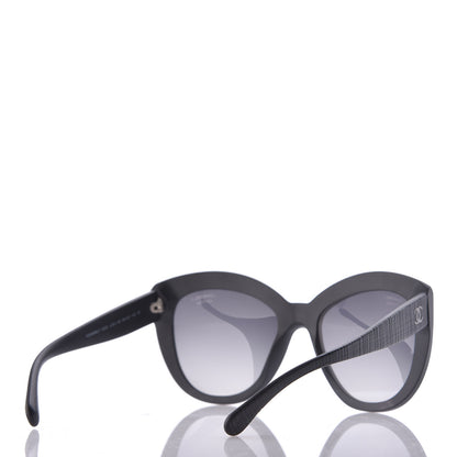 Chanel Tweed Effect CC Polarized Butterfly Signature Sunglasses 5332 Black 4 of 7