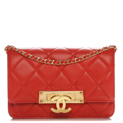 Chanel Lambskin Quilted Golden Class Wallet on Chain WOC Red 1 of 7