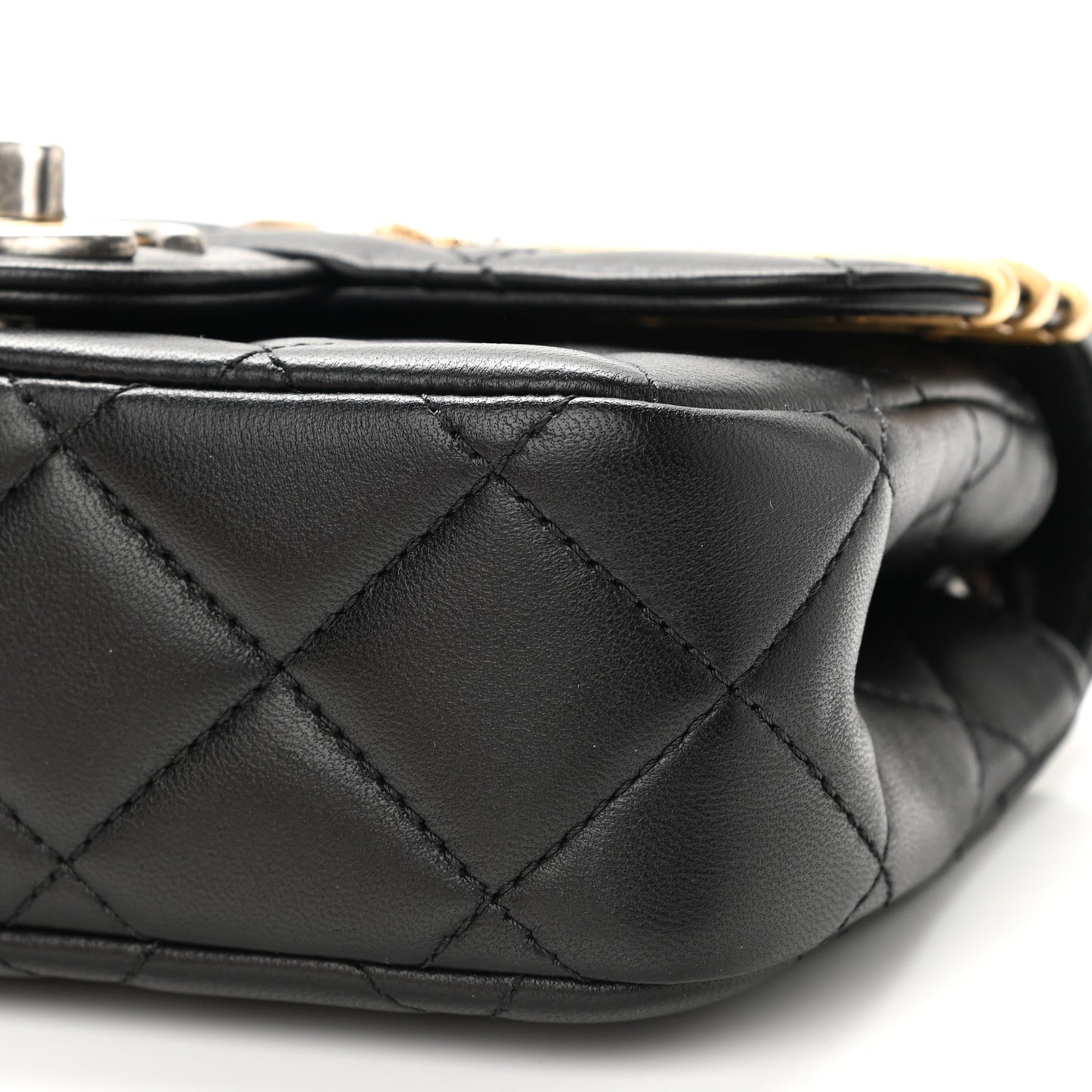 Lambskin Quilted Mini Coco Clips Single Flap Black