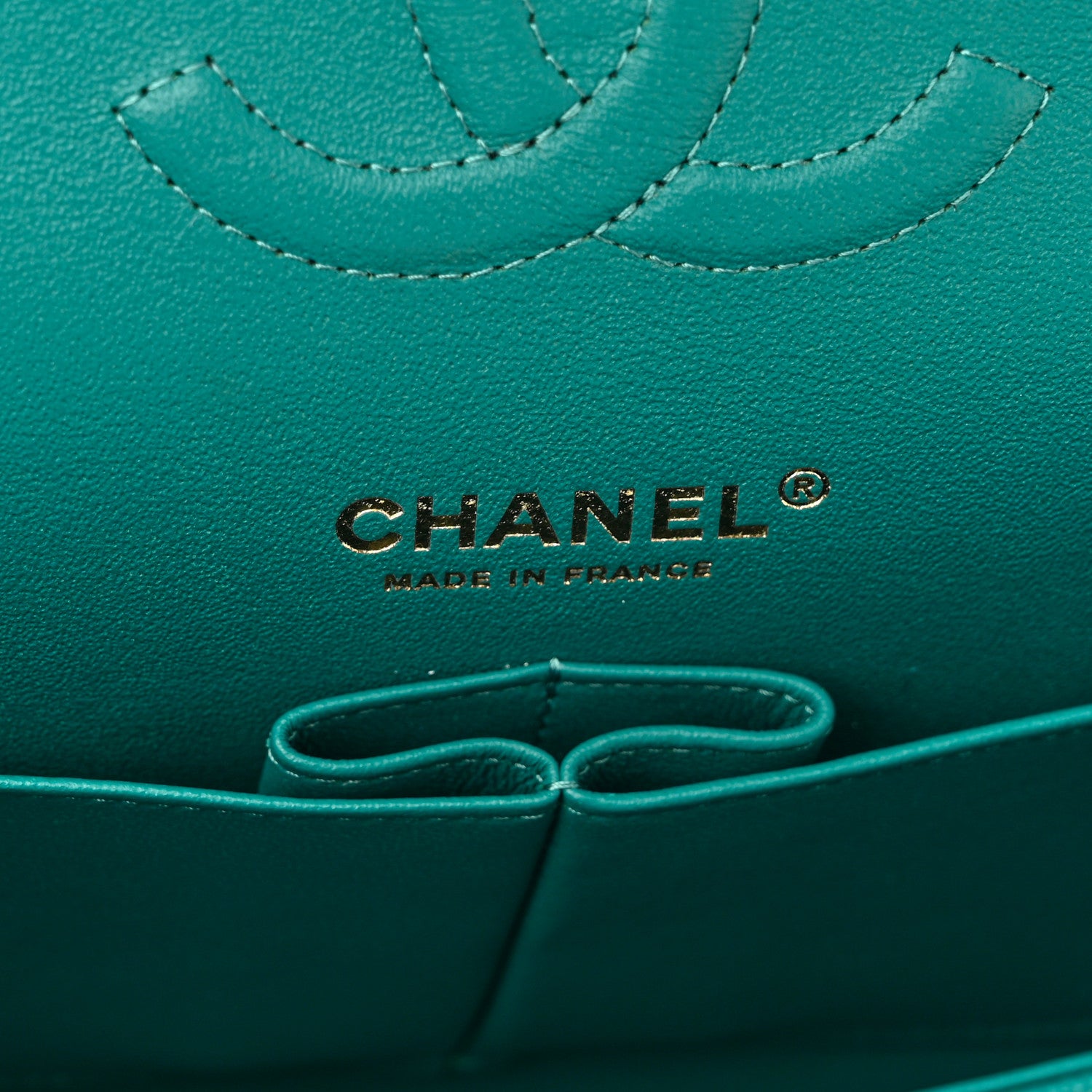 Chanel Caviar Quilted Medium Double Flap Green 6 of 10