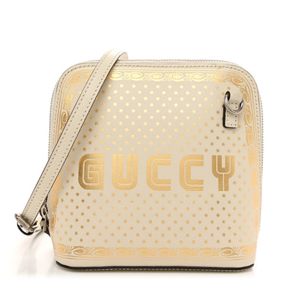 Gucci X SEGA Calfskin GUCCY Stars Mini Dome Shoulder Bag Mystic White Gold 1 of 13