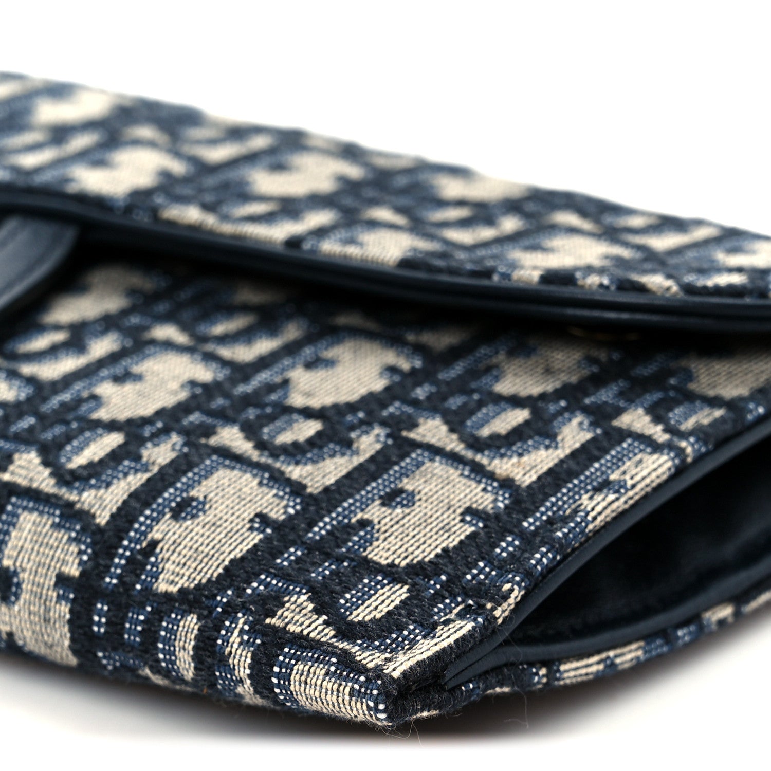 Christian Dior Oblique Saddle Chain Long Wallet Blue 13 of 14