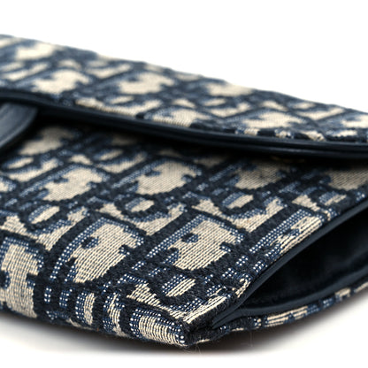Christian Dior Oblique Saddle Chain Long Wallet Blue 13 of 14