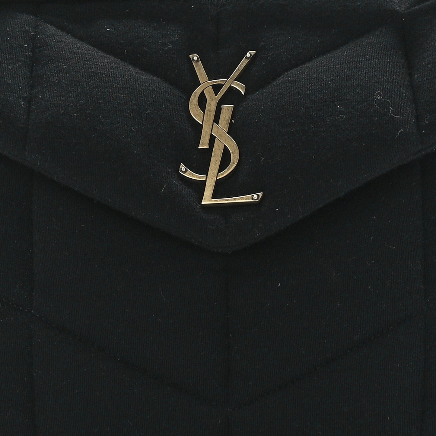 Wool Jersey Quilted Medium Loulou Puffer Monogram Chain Black