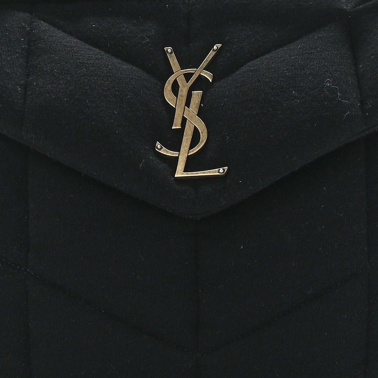 Saint Laurent Wool Jersey Quilted Medium Loulou Puffer Monogram Chain Black 8 of 11