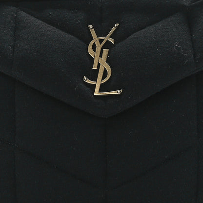 Saint Laurent Wool Jersey Quilted Medium Loulou Puffer Monogram Chain Black 8 of 11