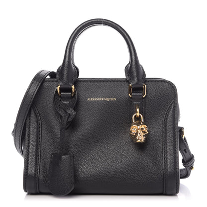 Alexander McQueen Pebbled Calfskin Mini Padlock Tote Black 1 of 10