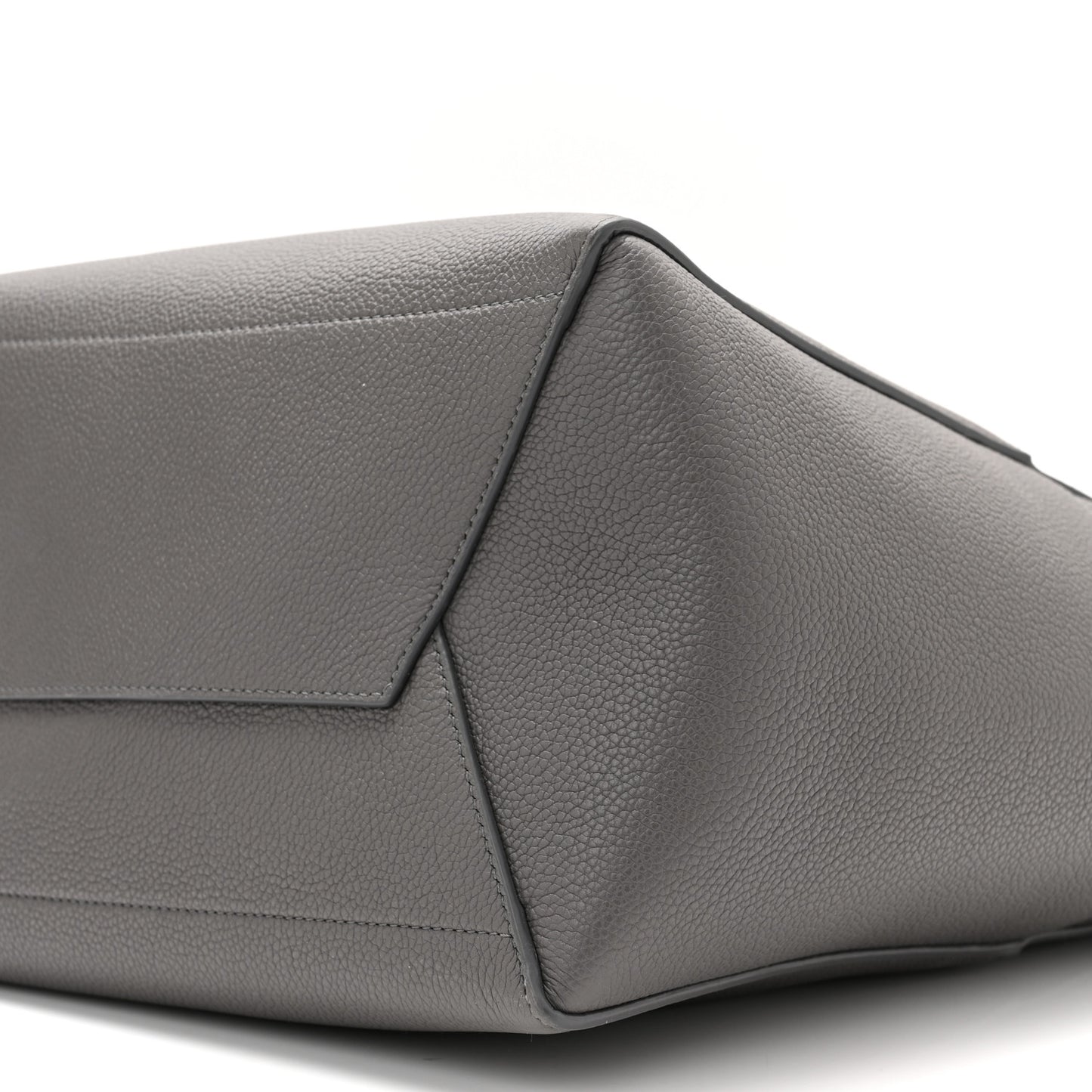 Soft Grained Calfskin Sangle Bucket Bag Grey
