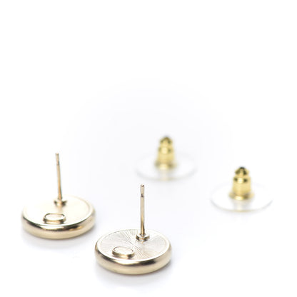 Chanel Crystal CC Round Earrings Light Gold 4 of 5