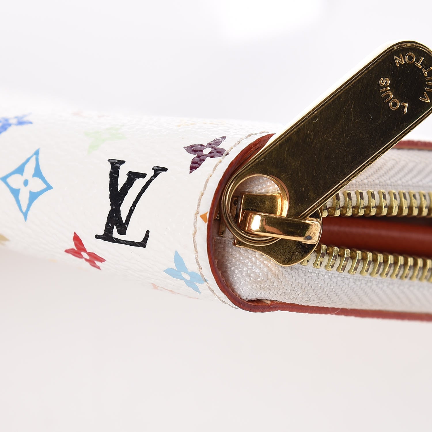 Louis Vuitton Monogram Multicolor Zippy Wallet White Orange 12 of 14