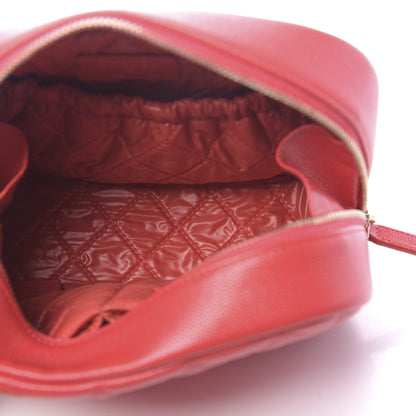 Chanel Caviar Quilted Medium Curvy Pouch Cosmetic Case Red 5 of 11