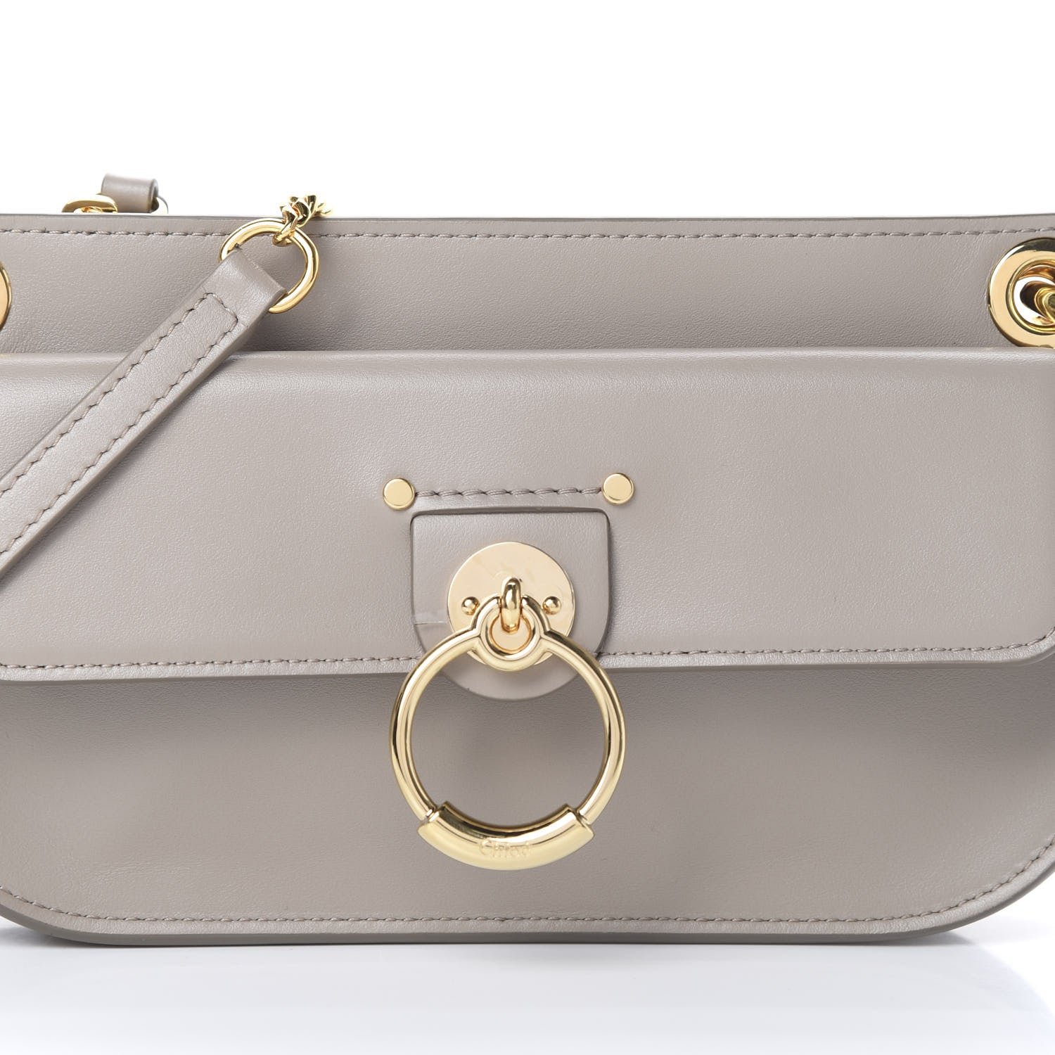 Chloe Shiny Calfskin Small Tess Crossbody Motty Grey 6 of 8