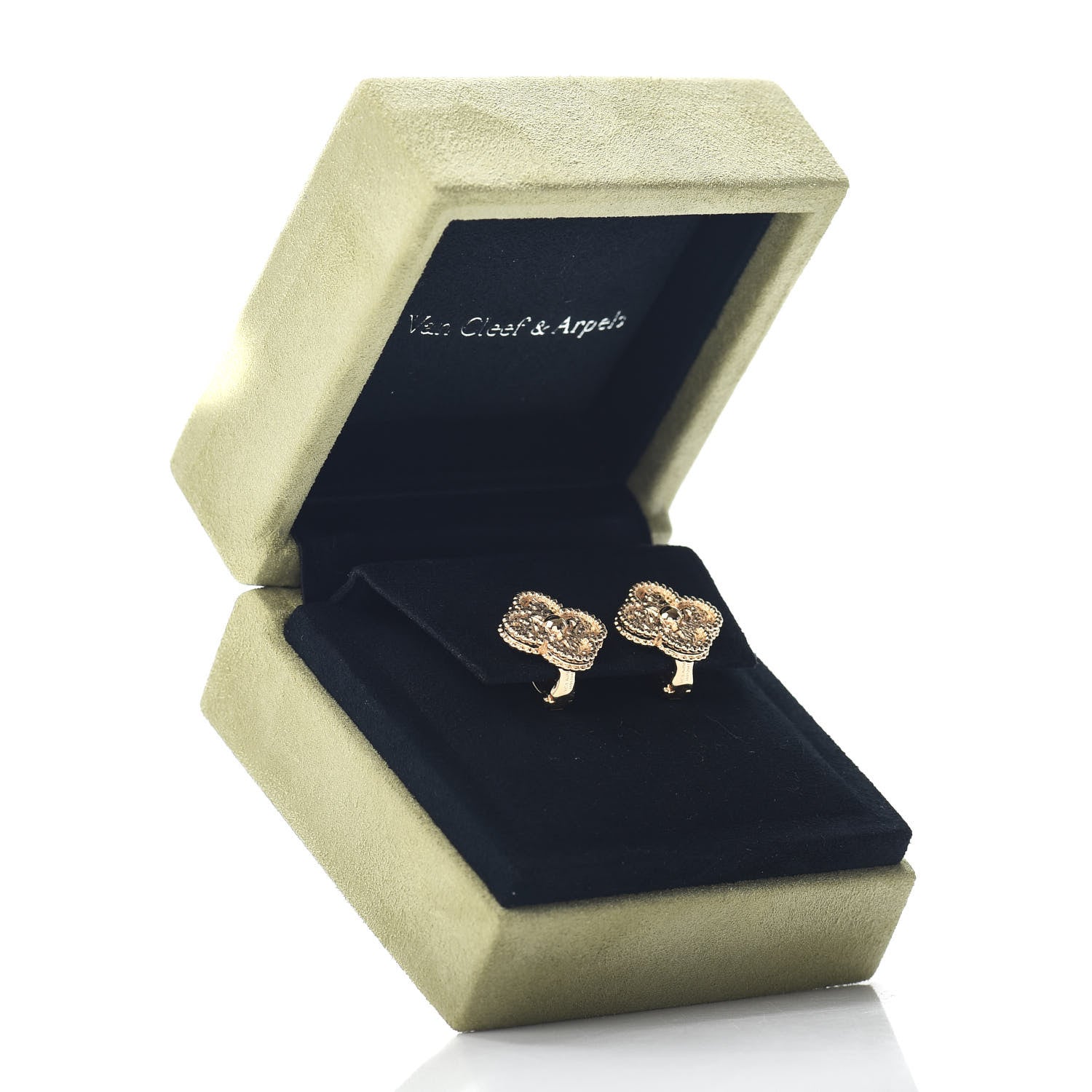 Van Cleef & Arpels 18K Yellow Gold Vintage Alhambra Earrings 6 of 6