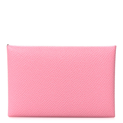 Hermes Epsom Calvi Card Case 5P Pink 1 of 10