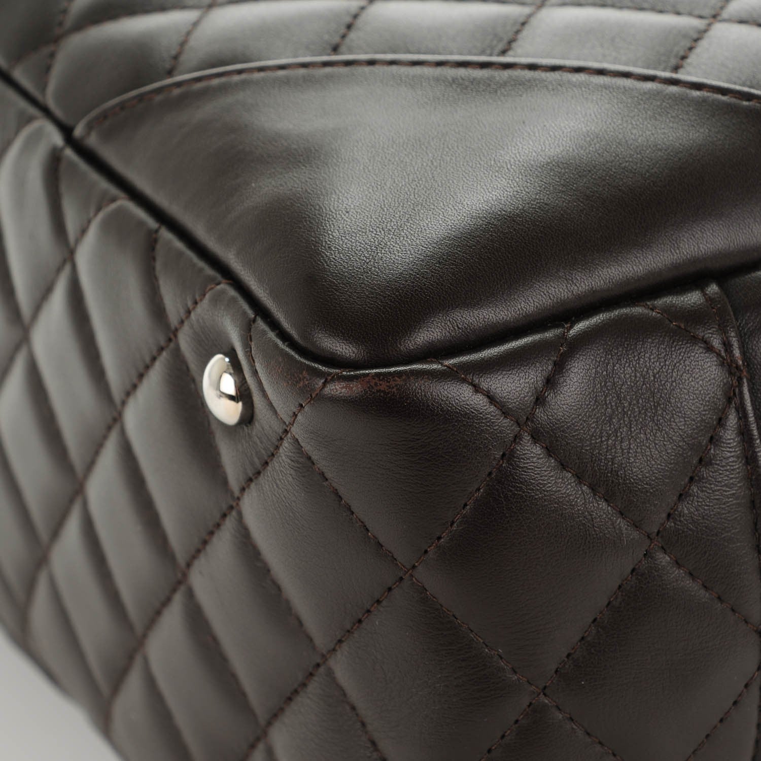 Chanel Calfskin Quilted Large Cambon Bowler Dark Brown 8 of 8