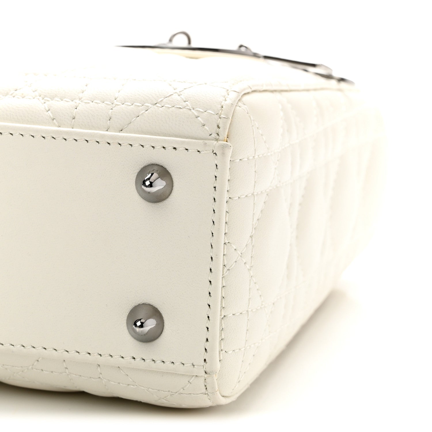 Christian Dior Lambskin Cannage Small My ABCDior Lady Dior White 10 of 11