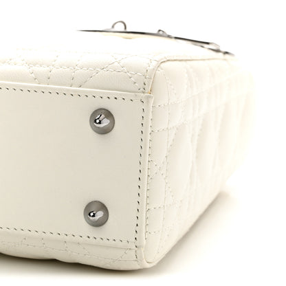 Christian Dior Lambskin Cannage Small My ABCDior Lady Dior White 10 of 11