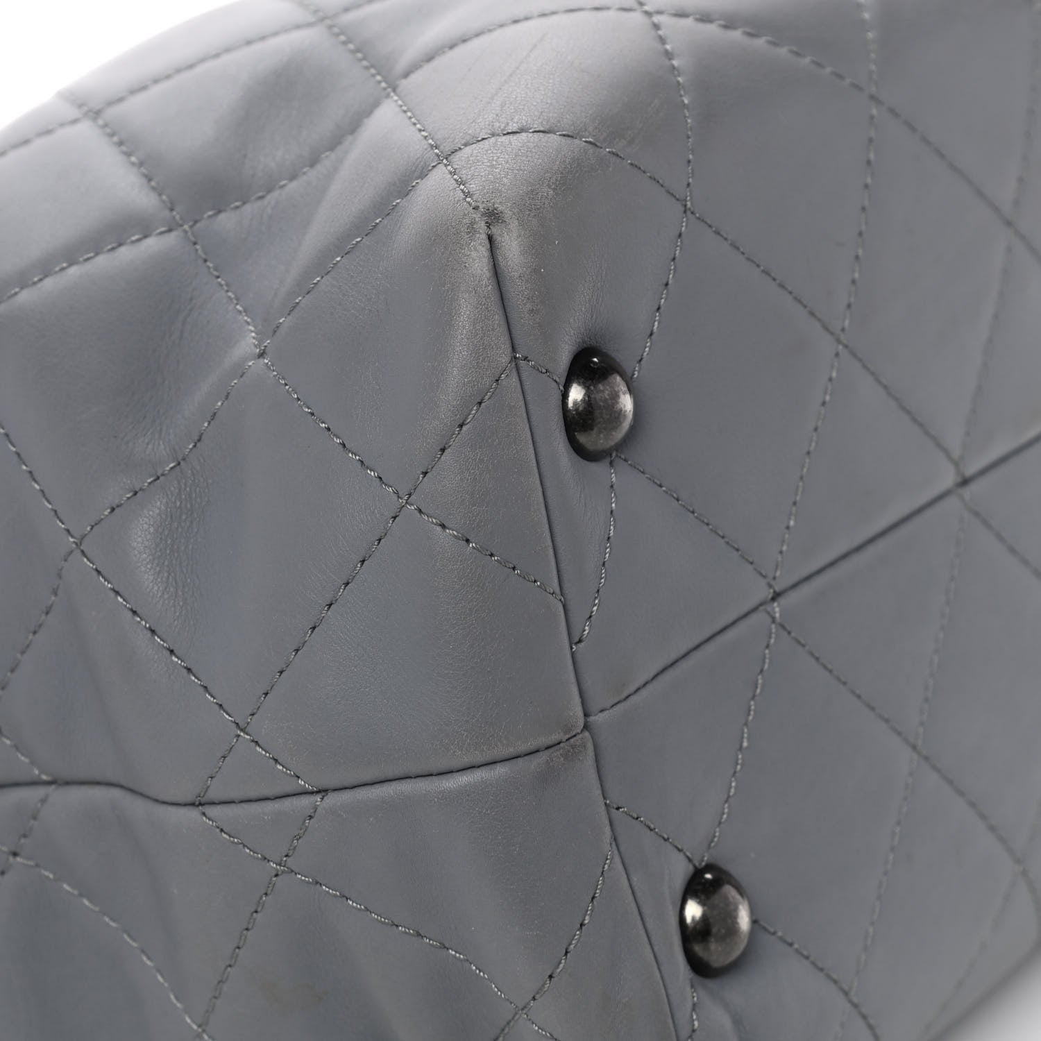 Chanel Lambskin Quilted Shopping Tote Grey 22 of 24