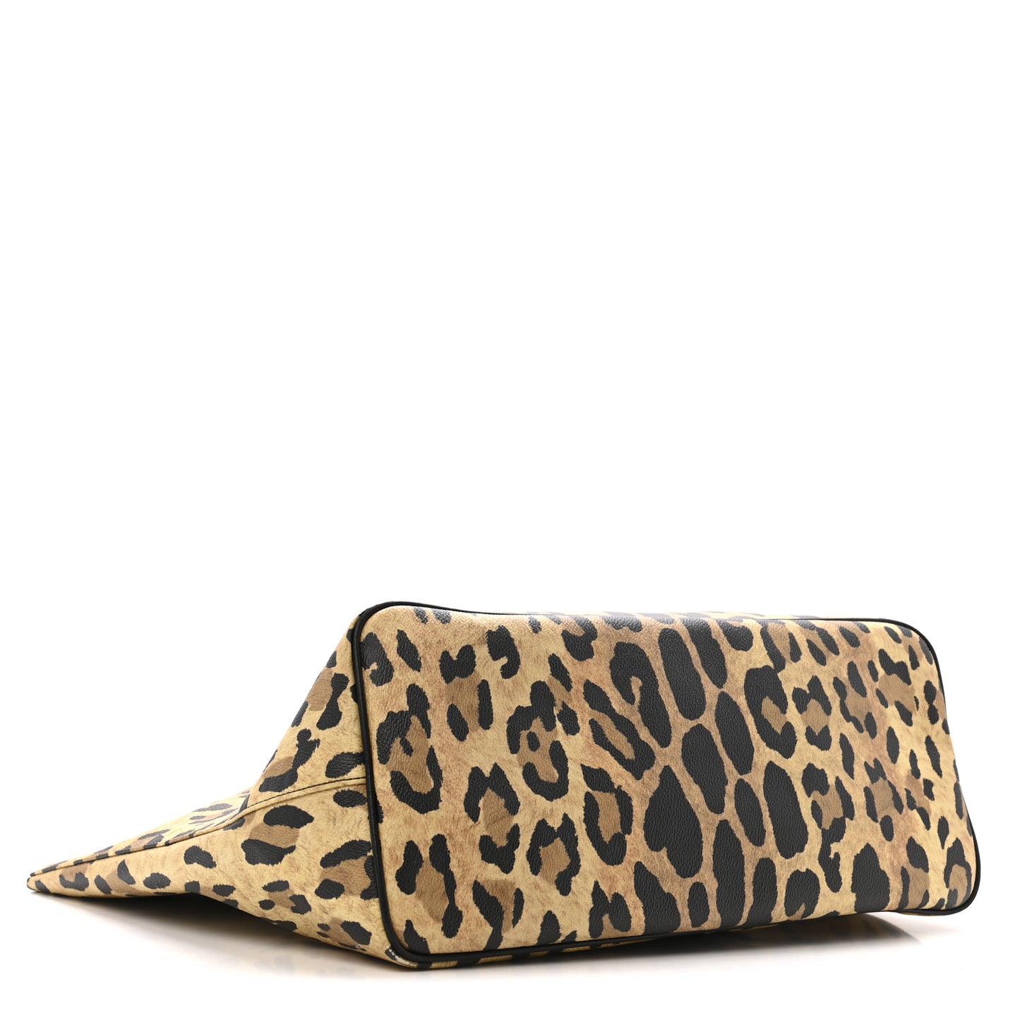 Textured Coated Canvas Leopard Print Large Antigona Tote