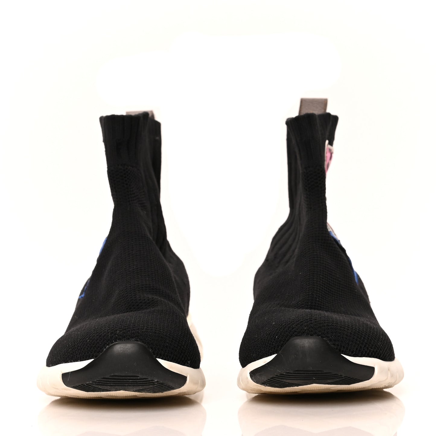 Stretch Fabric LV Black Heart Sock Sneaker 37 Black