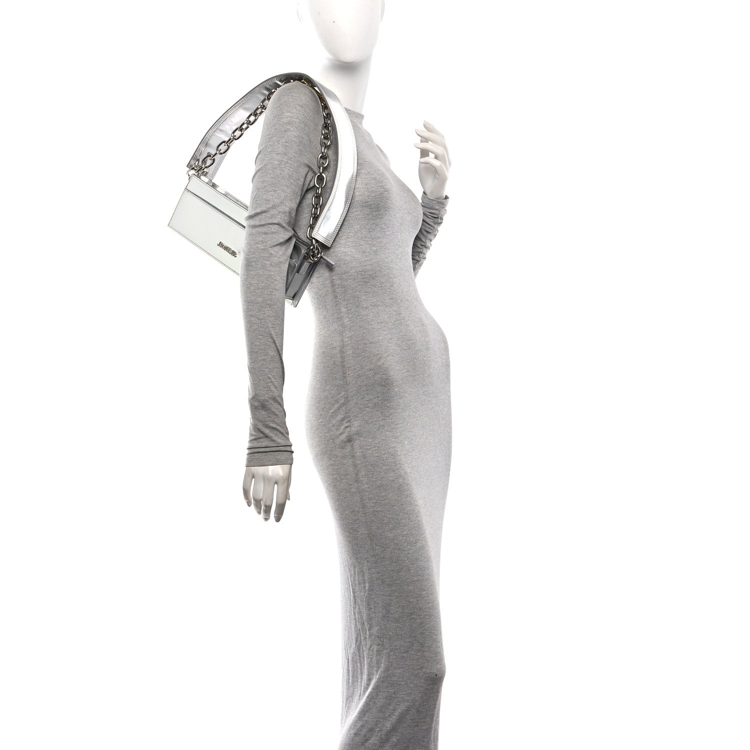 Jacquemus Metallic Calfskin Le Sac Ciuciu Silver 2 of 9