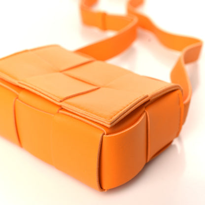 Bottega Veneta Lambskin Maxi Intrecciato Extra Mini Cassette Crossbody Bag Tangerine 8 of 9