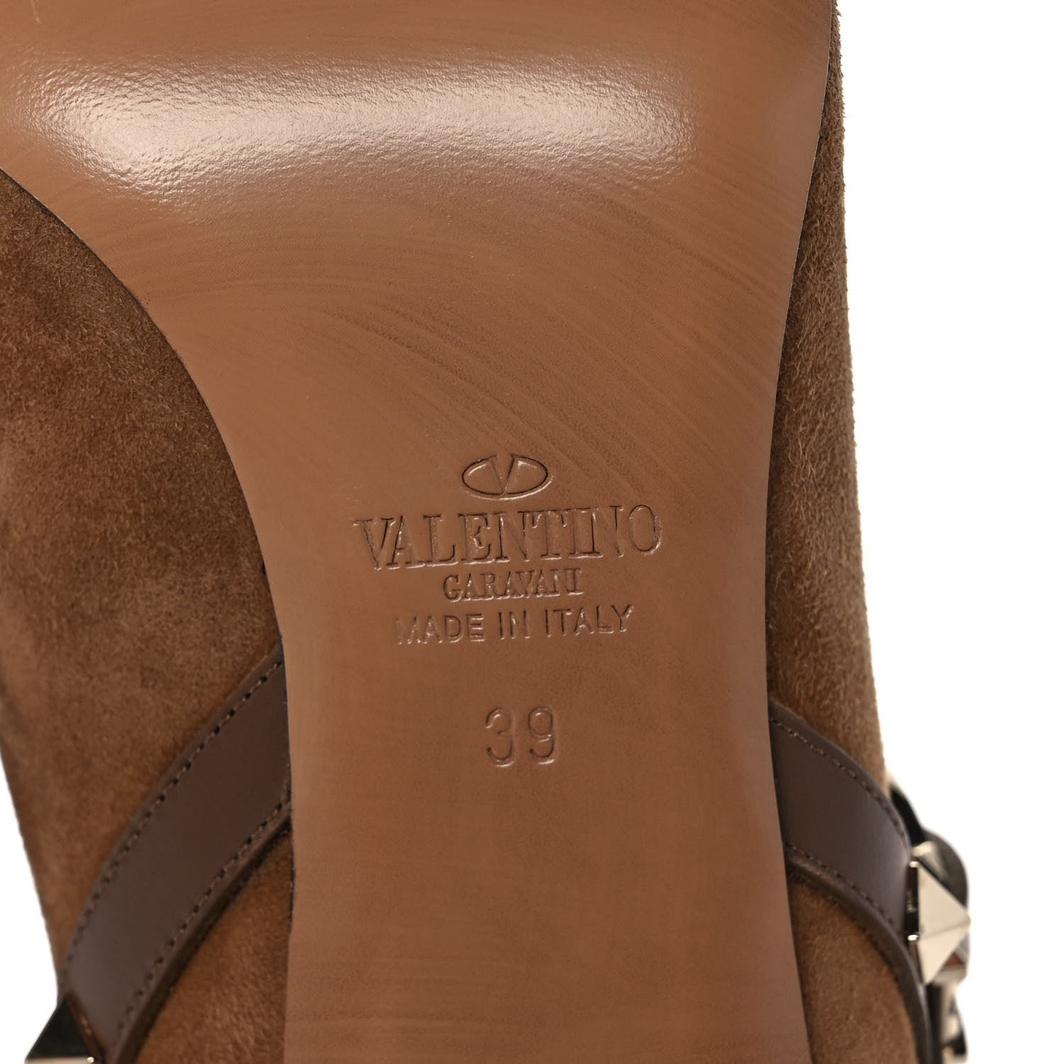 Valentino Garavani Suede Rockstud Double Buckle 65mm Ankle Boots 39 Nocciola 6 of 12