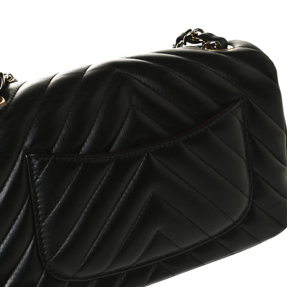 Chanel Lambskin Chevron Quilted Mini Rectangular Flap Black 12 of 14