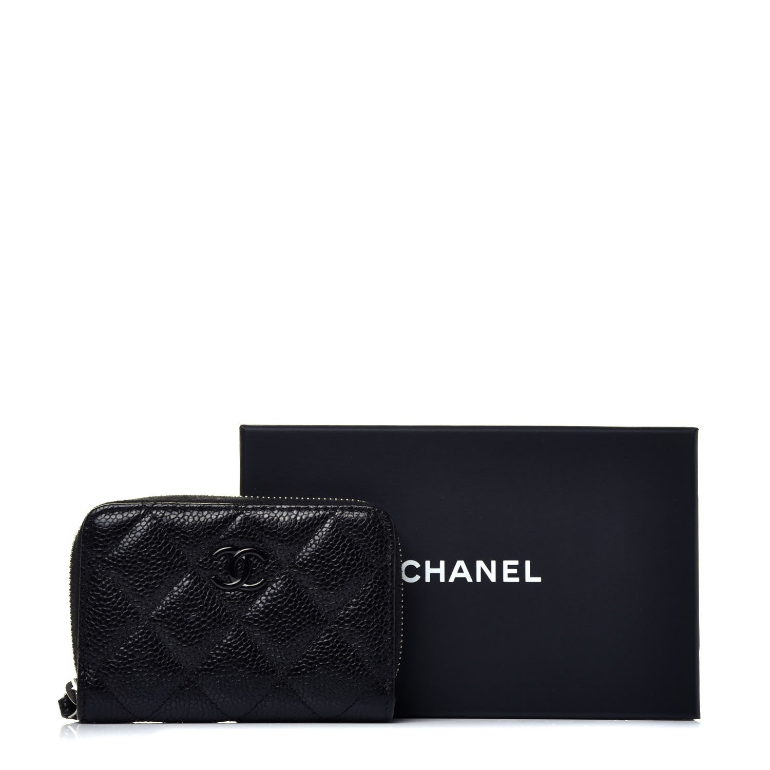 Chanel Caviar Quilted Incognito Zip Coin Purse Black 8 of 8