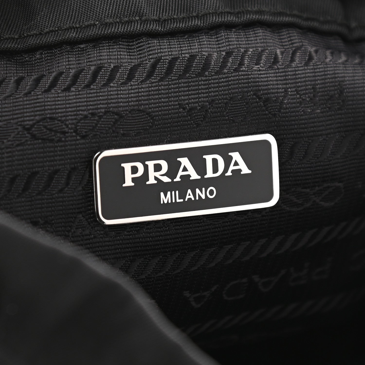 Prada Saffiano Tessuto Nylon Vela Bucket Wristlet Black 7 of 9